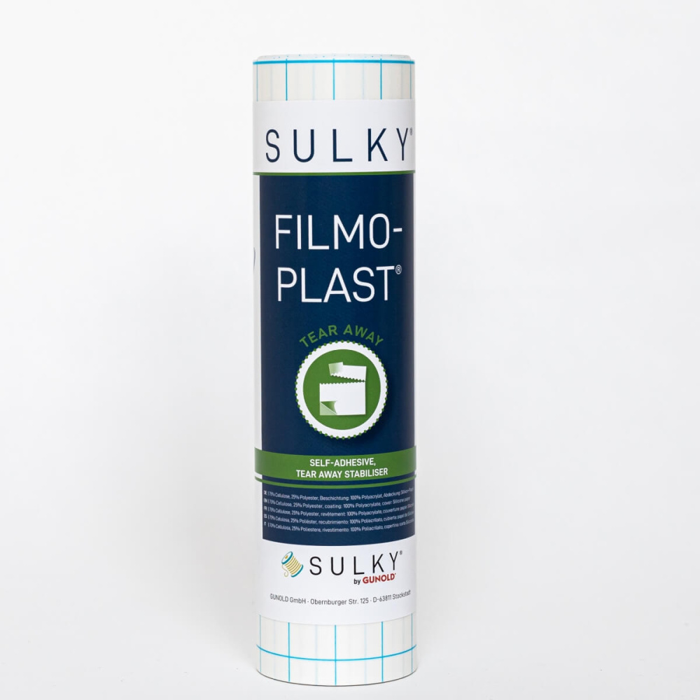 Filmoplast Sulky 25x500cm - Support Broderie Machine - Stabilisateur Autocollant - Blanc